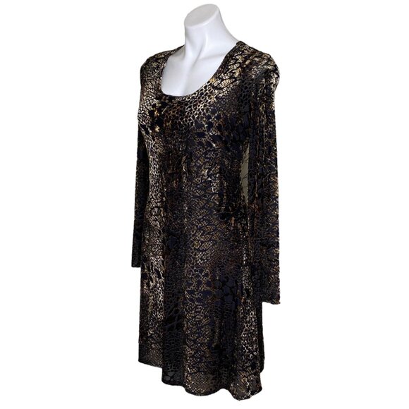Karen Kane NWT $139 Animal Instinct Velvet A-Line Dress, Brown Burnout Women's S - Picture 8 of 11
